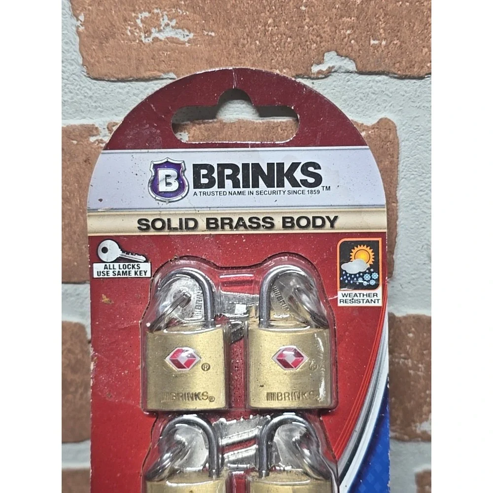 Brinks Solid Brass Locks (4) with Keys TSA Accepted Manufactured Sealed‎ READ